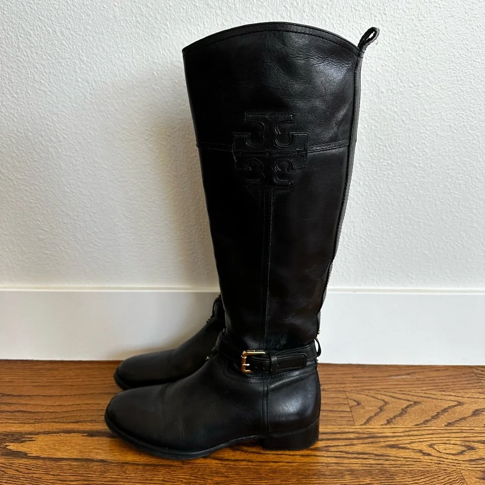 Tory Burch black leather high boots - Picture 3 of 5
